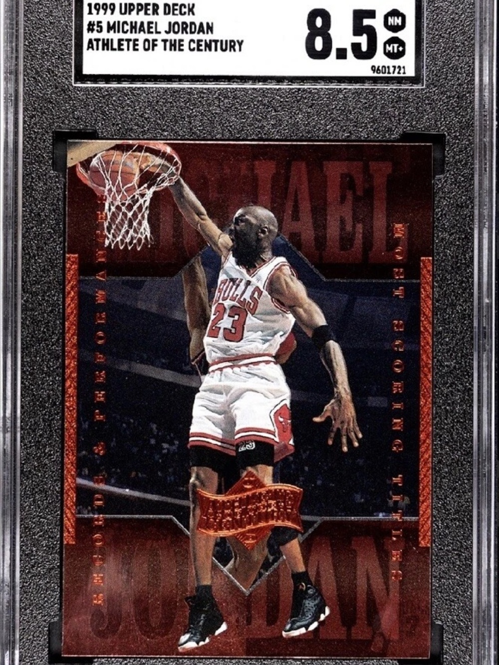 1999 Upper Deck Michael Jordan #5 Graded Card — Red White Black SGC 8.5